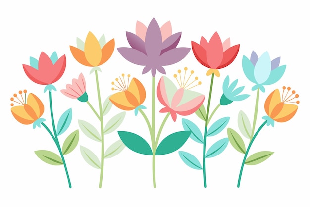 conjunto vectorial de flores de beatufil