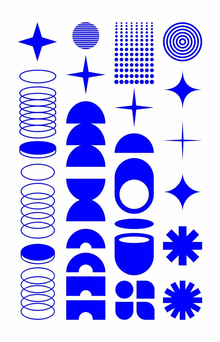 Vector conjunto vectorial de formas abstractas azules