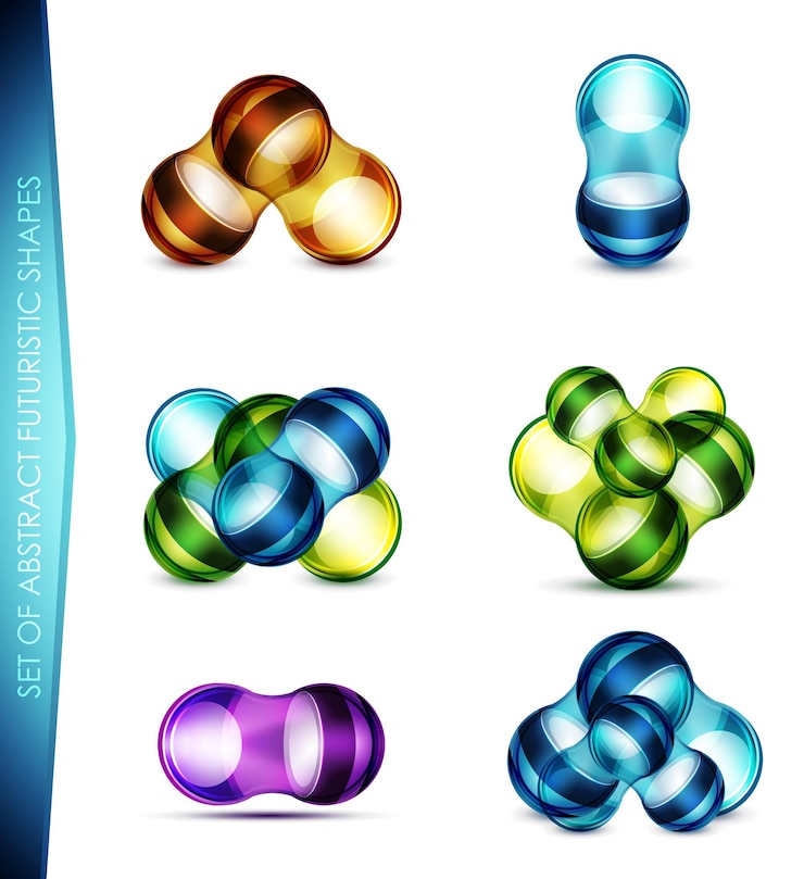 Vector conjunto vectorial de formas abstractas de burbujas