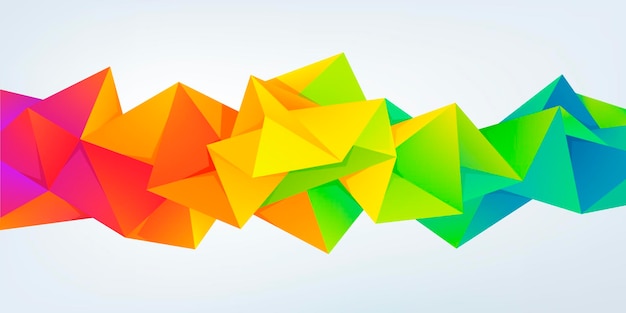 Conjunto vectorial de formas geométricas abstractas de polígonos de cristal de faceta 3d Uso para pancartas, folletos web, carteles publicitarios, etc. Fondo de estilo moderno de baja poli