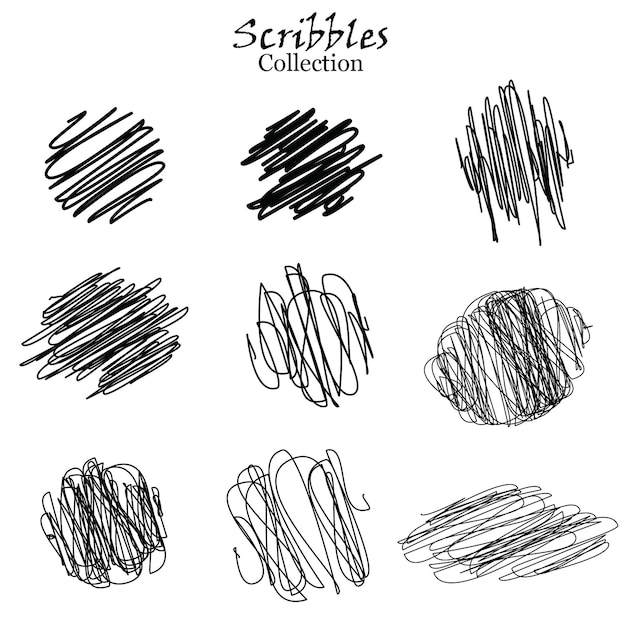 conjunto vectorial de garabates dibujados a mano