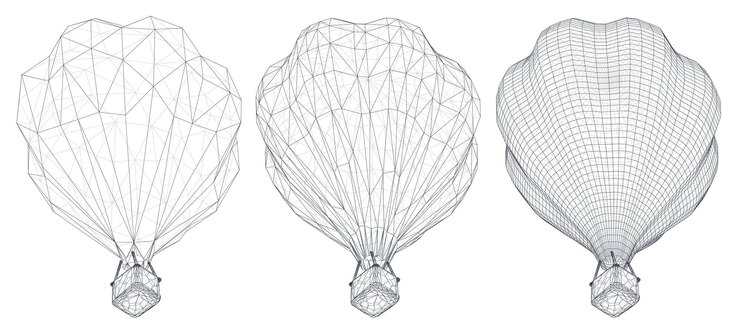 Vector conjunto vectorial de globo de segmentos triangulares