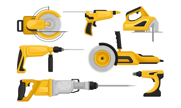 Conjunto vectorial de herramientas eléctricas para reparación y construcción
