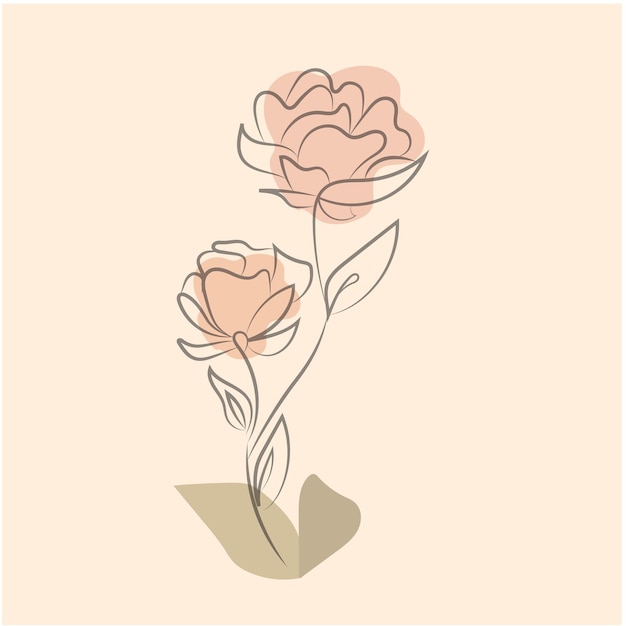 conjunto vectorial de hojas botánicas garabatos de flores silvestres línea de arte
