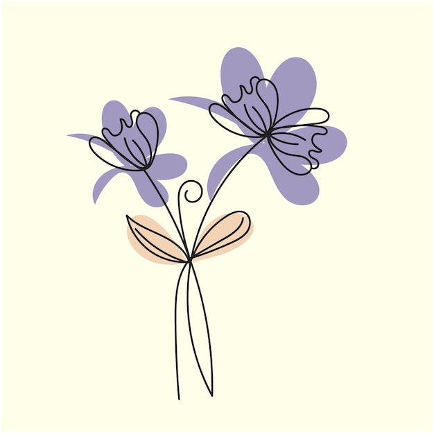 conjunto vectorial de hojas botánicas garabatos de flores silvestres línea de arte