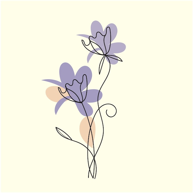 conjunto vectorial de hojas botánicas garabatos de flores silvestres línea de arte