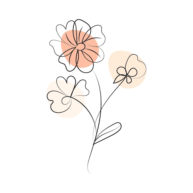 conjunto vectorial de hojas botánicas garabatos de flores silvestres línea de arte