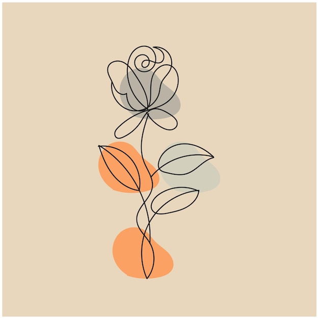 conjunto vectorial de hojas botánicas garabatos de flores silvestres línea de arte