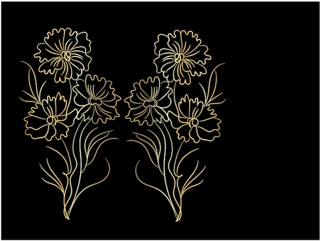 conjunto vectorial de hojas botánicas garabatos de flores silvestres línea de arte