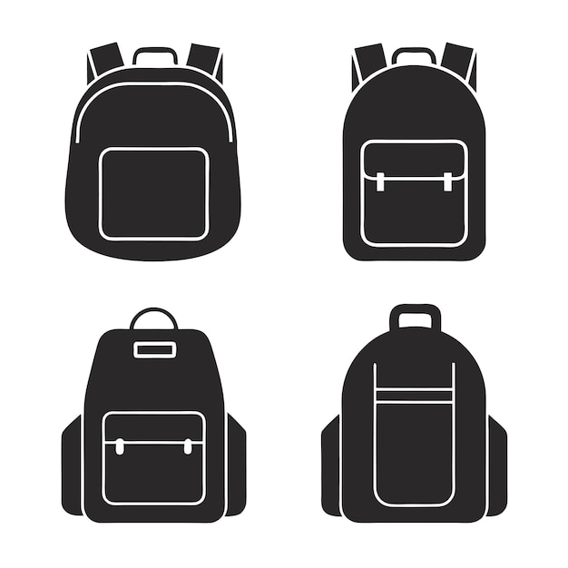 Conjunto vectorial de iconos de bolso escolar para proyectos de diseño moderno