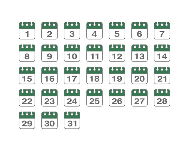 Conjunto vectorial de íconos Íconos de calendario diarios, mensuales y anuales