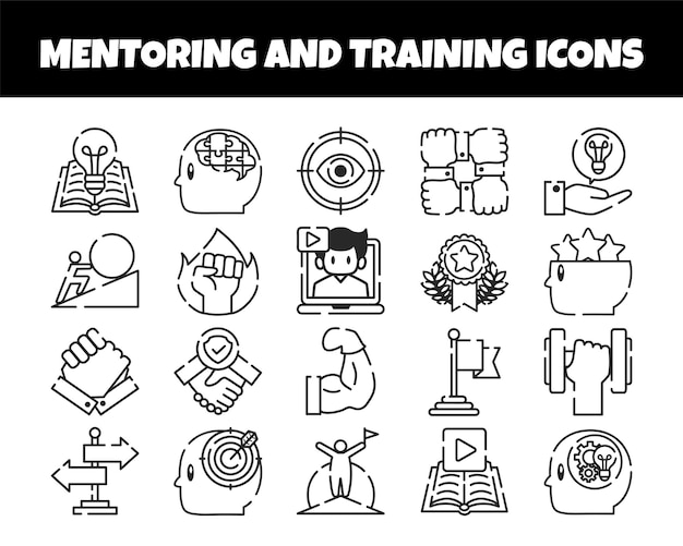 Conjunto vectorial de iconos de orientación y formación