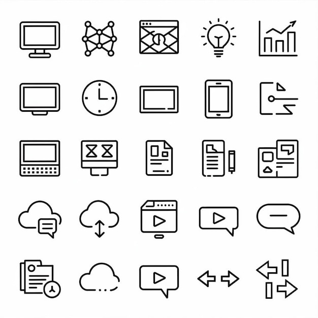 conjunto vectorial de iconos de redes web y redes sociales
