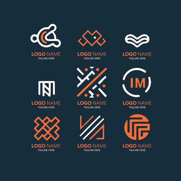 conjunto vectorial de ideas de diseño de logotipos de empresas