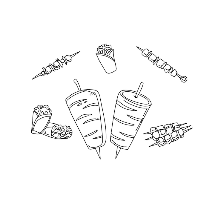 Vector conjunto vectorial de ilustraciones dibujadas a mano