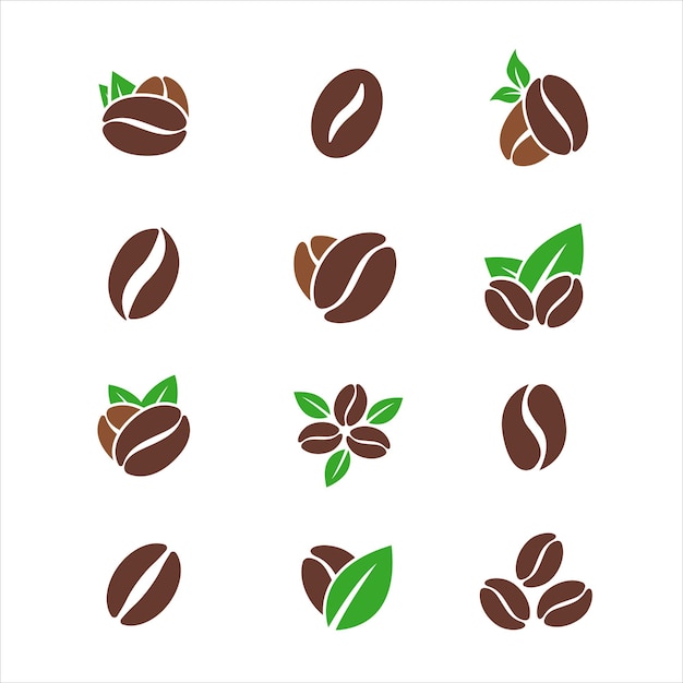 Conjunto vectorial de ilustraciones de granos de café perfectas para la pancarta del día internacional del café