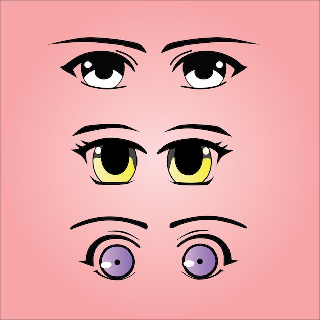 Vector conjunto vectorial de ilustraciones de ojos para su diseño