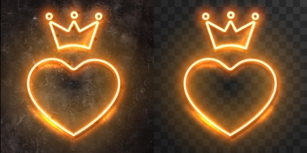 Conjunto vectorial de lámparas de neón en forma de figura contra un fondo de pared oscuro