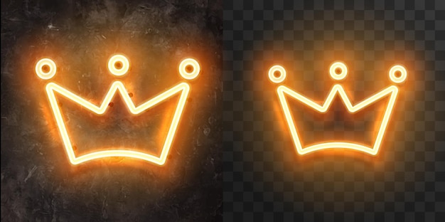 Conjunto vectorial de lámparas de neón en forma de figura contra un fondo de pared oscuro