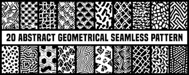 Conjunto vectorial libre de patrones geométricos sin costuras con formas abstractas