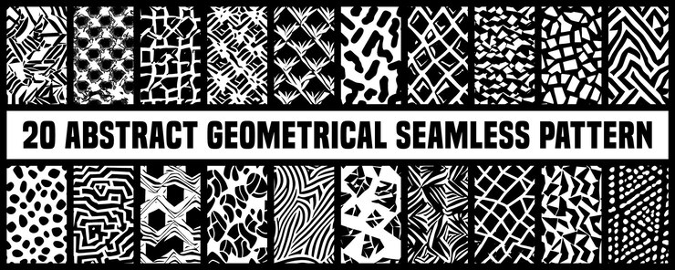 Conjunto vectorial libre de patrones geométricos sin costuras con formas abstractas