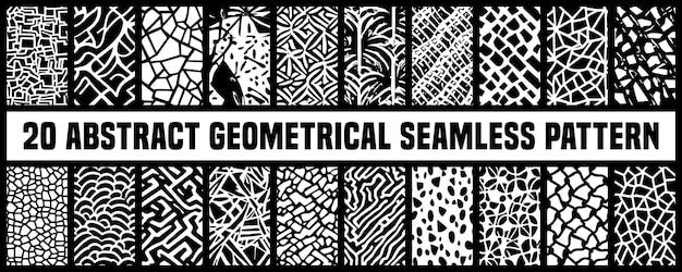 Conjunto vectorial libre de patrones geométricos sin costuras con formas abstractas