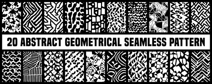 Conjunto vectorial libre de patrones geométricos sin costuras con formas abstractas