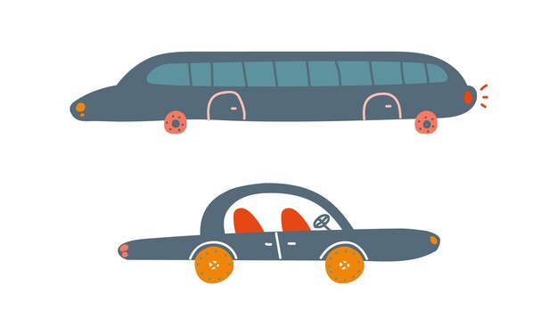 Conjunto vectorial de limusinas y automóviles como vehículos de carretera para el transporte de pasajeros