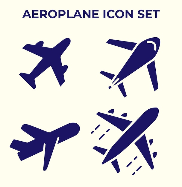 Conjunto vectorial del logotipo y el icono del avión