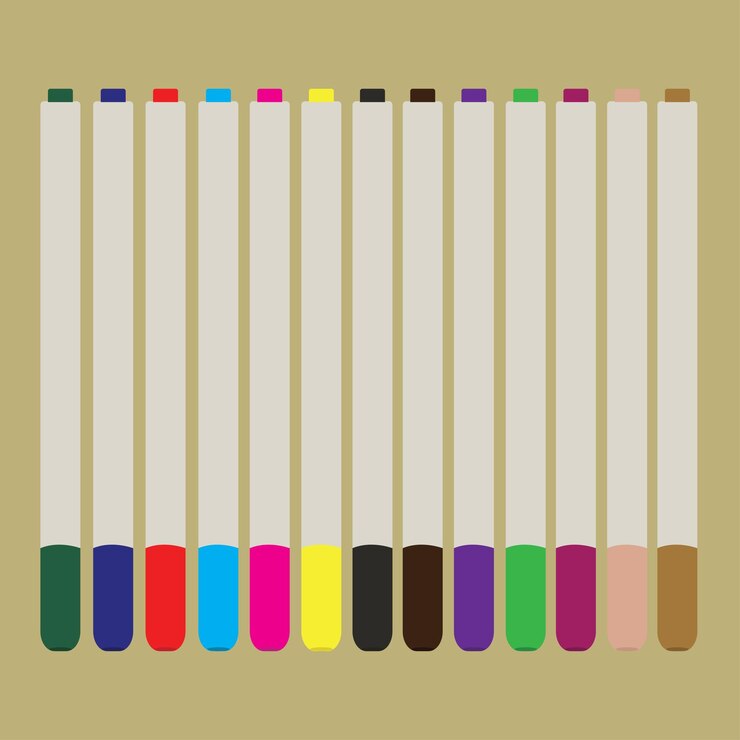 Vector conjunto vectorial de marcadores en diferentes colores