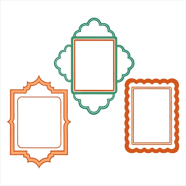 Conjunto vectorial de marcos rectangulares antiguos Colección de bordes ornamentales elegantes