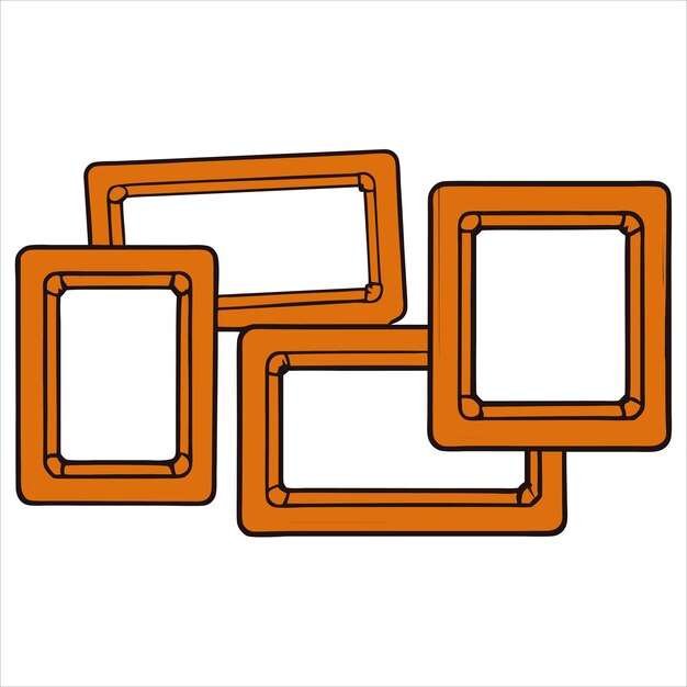 Conjunto vectorial de marcos rectangulares antiguos Colección de bordes ornamentales elegantes