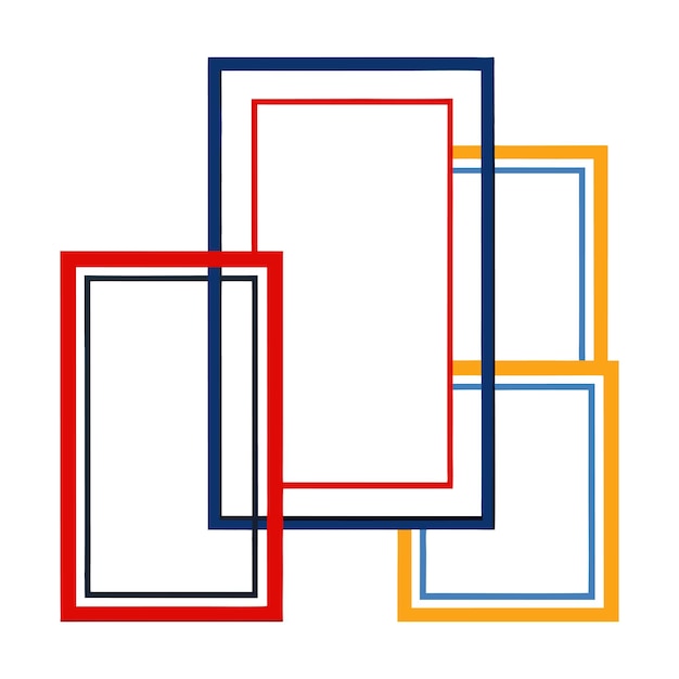 Conjunto vectorial de marcos rectangulares antiguos Colección de bordes ornamentales elegantes