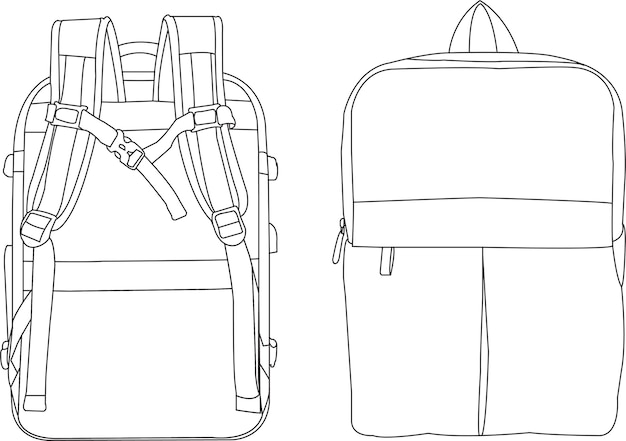 El conjunto vectorial de la mochila aislado una colección de mochilas de alta calidad mochila escolar de dibujo a mano