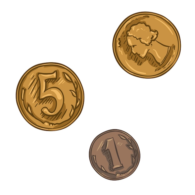 Conjunto vectorial de monedas de dibujos animados