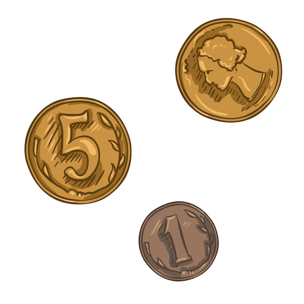 Conjunto vectorial de monedas de dibujos animados