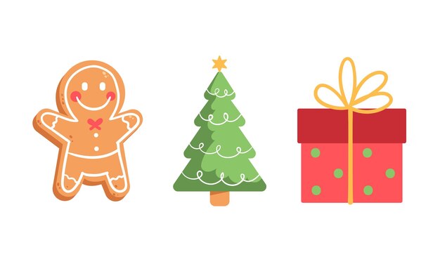 Conjunto vectorial de objeto de elemento de Navidad