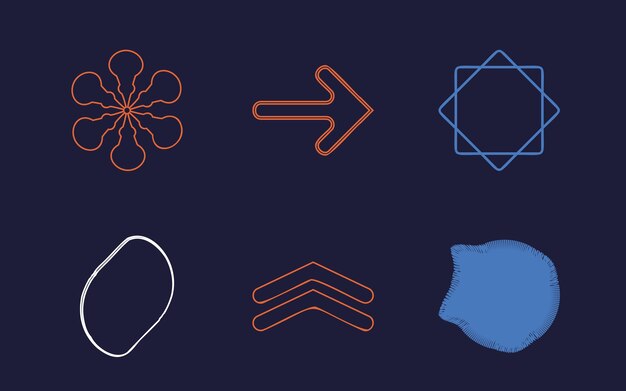Conjunto vectorial de objetos de activos gráficos extraordinarios Y2K en estilo y2k