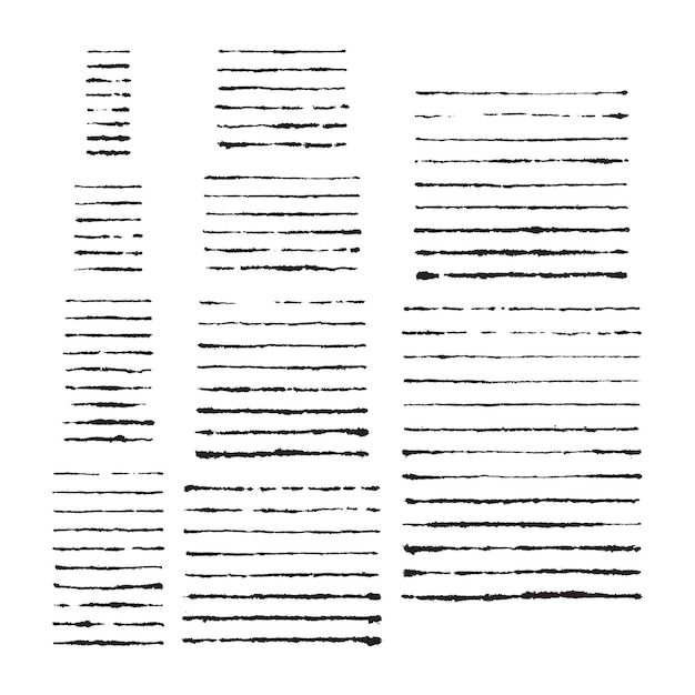 Conjunto vectorial de ochenta y tres pinceles encharcados de tinta