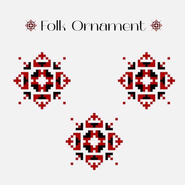 Conjunto vectorial de ornamentos populares ucranianos