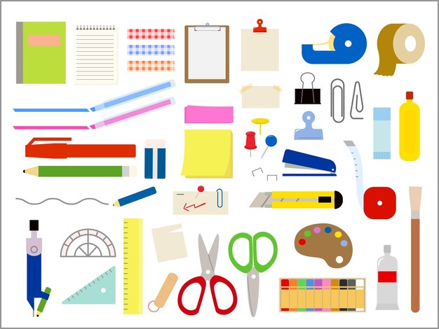 conjunto vectorial de papelería