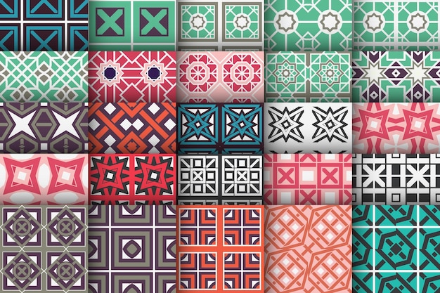 Conjunto vectorial de patrones geométricos