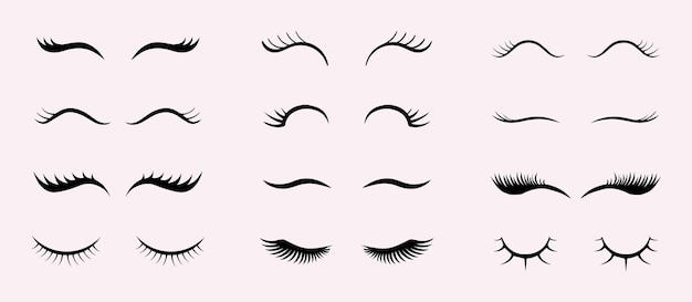 Conjunto vectorial de pestañas