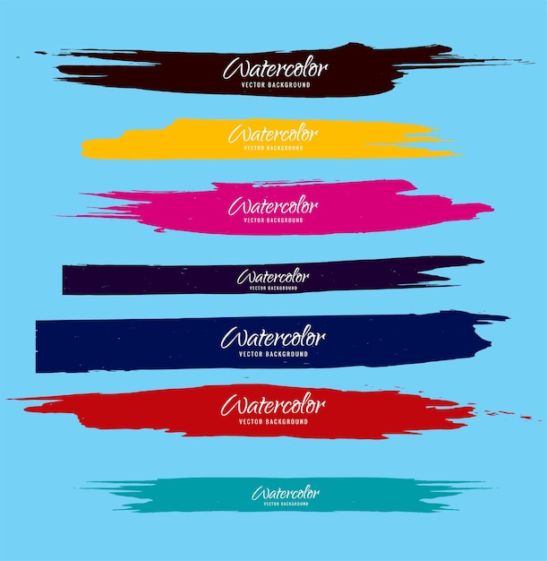 Conjunto vectorial de pinceladas de tinta aisladas en un fondo blanco plantilla de caja de Word