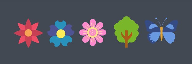 Conjunto vectorial de plantas en macetas y jarrones minimalistas