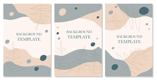 Conjunto vectorial de plantilla de fondos abstractos con espacio de copia para texto Bueno para la decoración de paredes postales o diseño de portada de folletos de formas para historias de redes sociales y carteles de invitaciones
