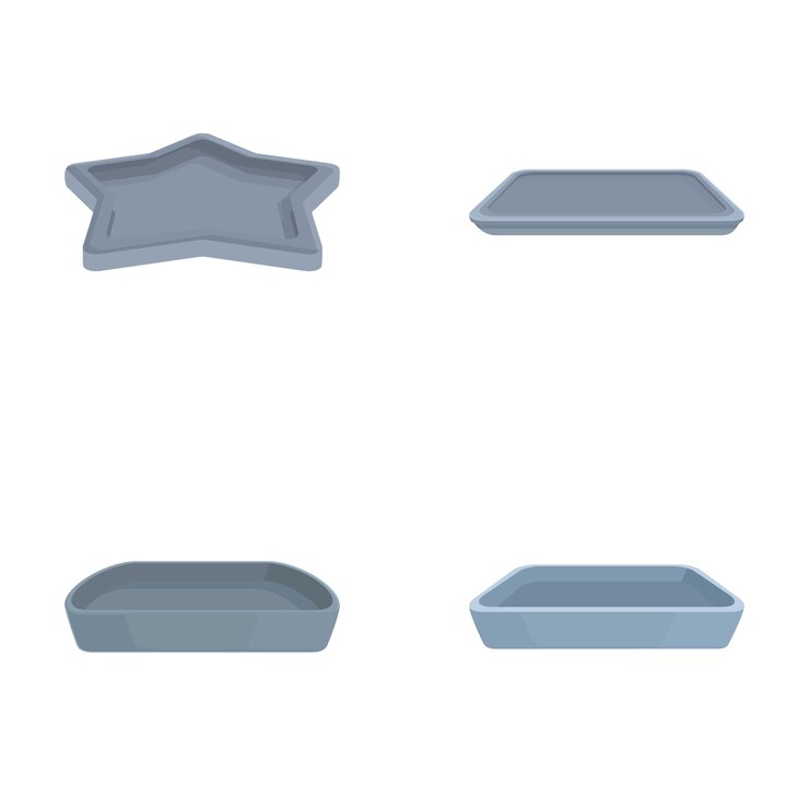 Vector conjunto vectorial de platos de cerámica minimalistas