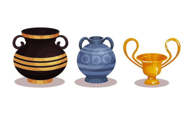 Conjunto vectorial de recipientes y envases de cerámica para uso interior y de cocina