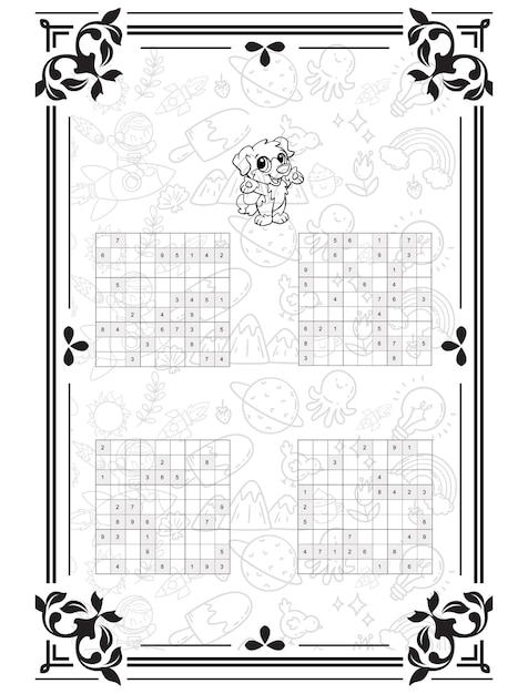 Conjunto vectorial de rompecabezas de juego de sudoku con números