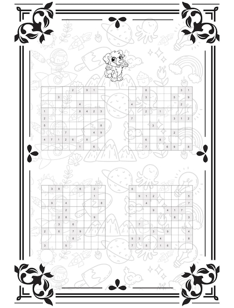 Conjunto vectorial de rompecabezas de juego de sudoku con números